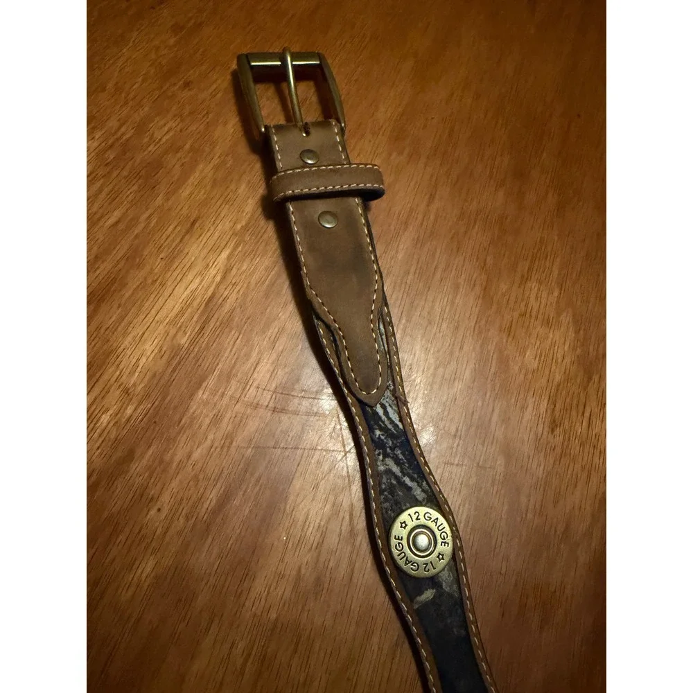 Nocona Kids Brown Leather Camo Shotgun Shell Belt 24 N44182222